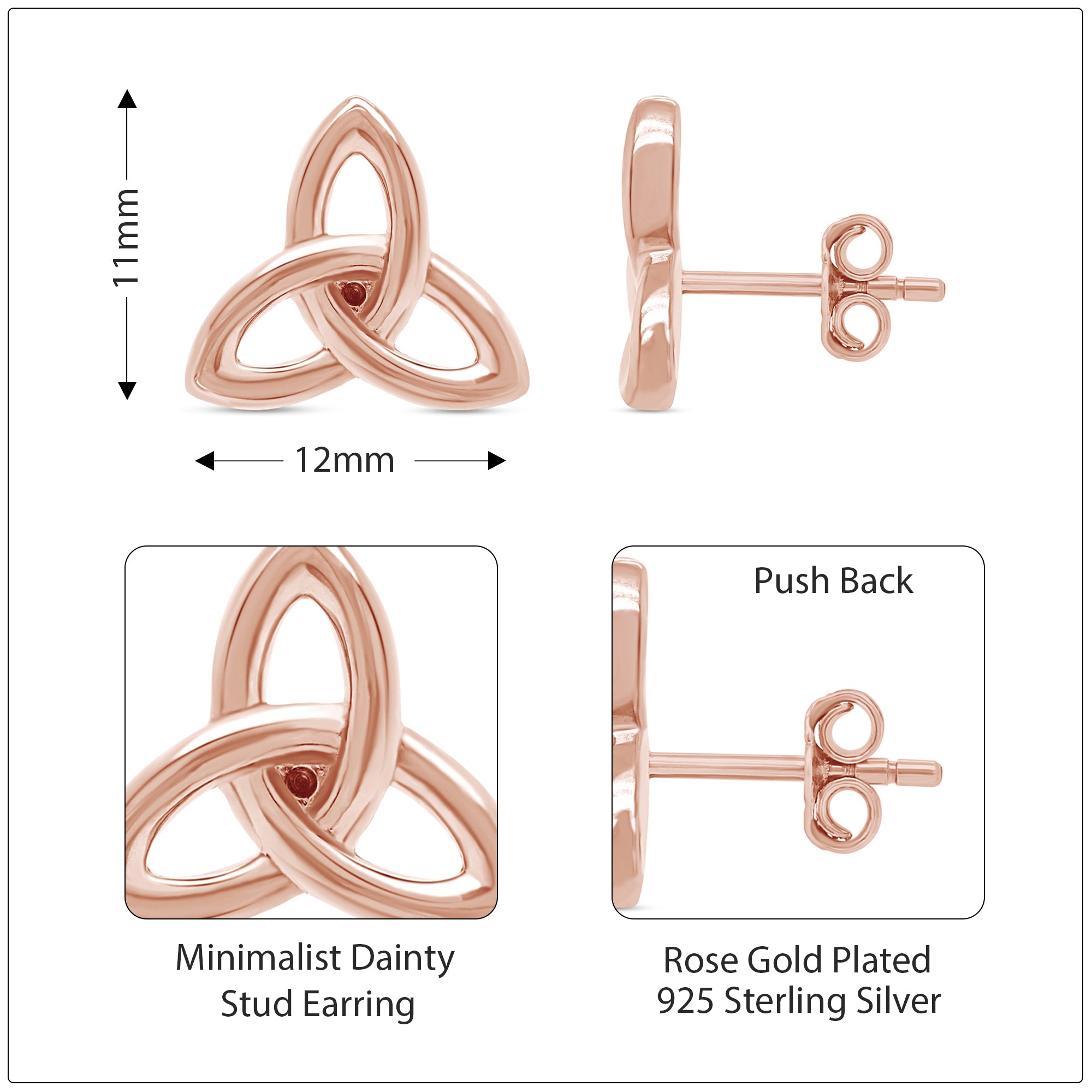 Plain Minimalist dainty Stud Earrings Jewelry For Her Women