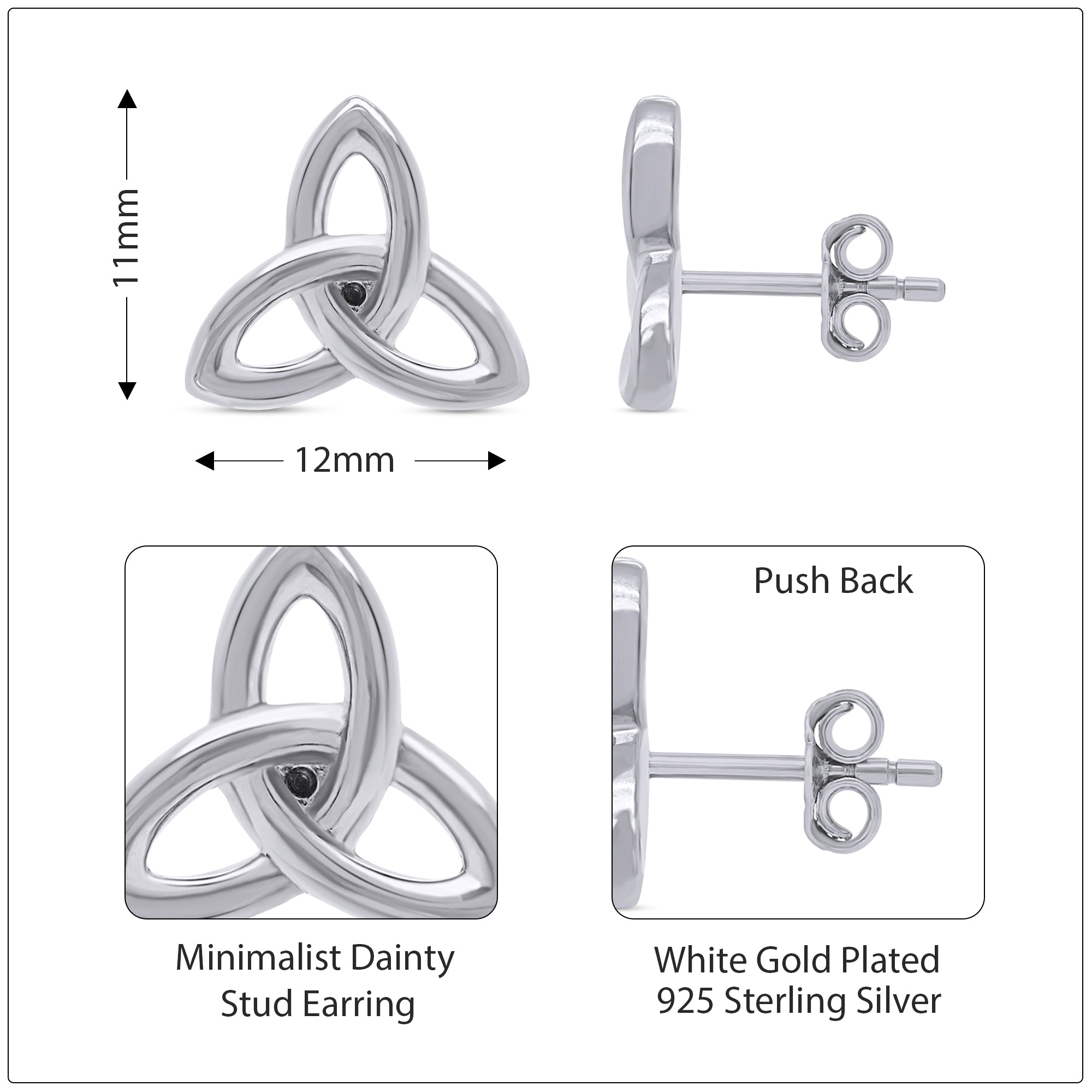 Plain Minimalist dainty Stud Earrings Jewelry For Her Women