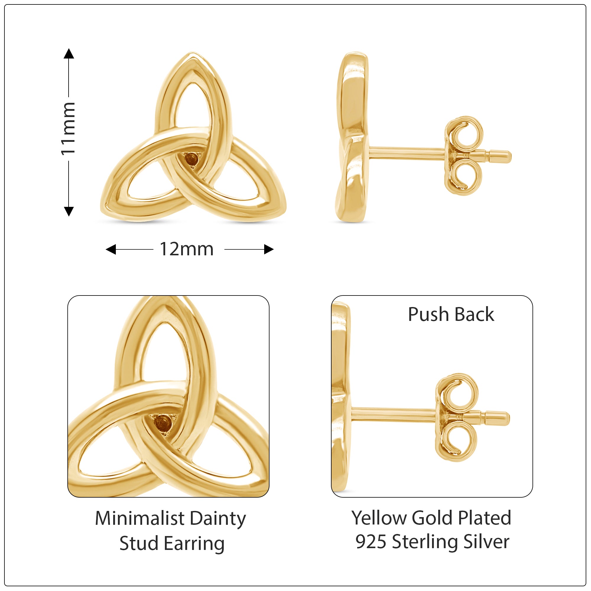 Plain Minimalist dainty Stud Earrings Jewelry For Her Women