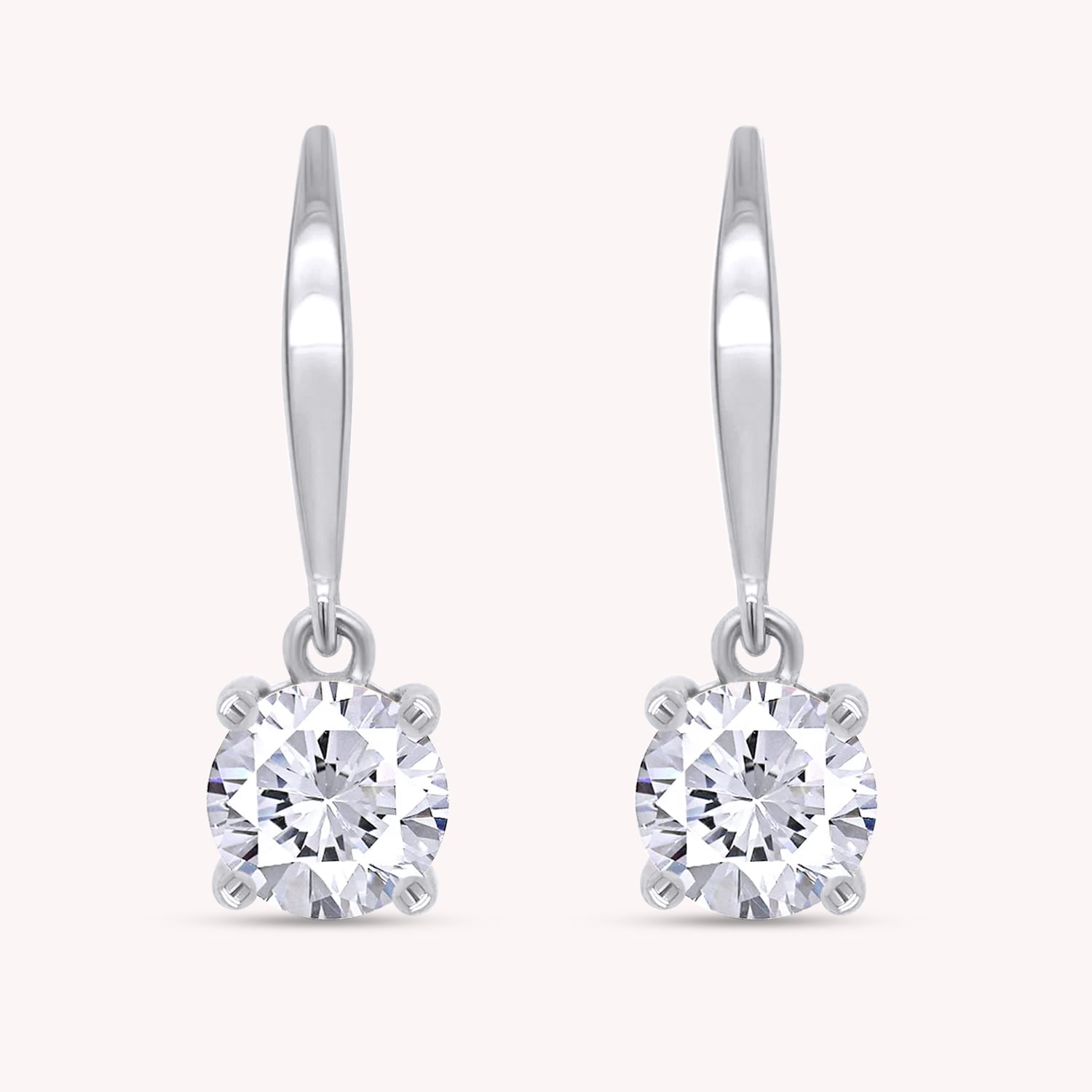 6MM Lab Created Moissanite Dangle Earrings