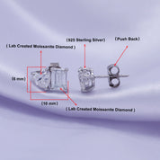 Toi Et Moi Stud Earring Emerald & Heart Shape Lab Created Moissanite