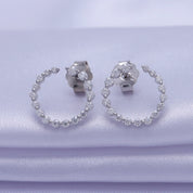0.40 Carat Round Lab Created Moissanite Circle Stud Earrings In 925 Sterling Silver