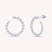 0.40 Carat Round Lab Created Moissanite Circle Stud Earrings In 925 Sterling Silver