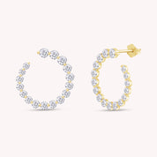 0.40 Carat Round Lab Created Moissanite Circle Stud Earrings In 925 Sterling Silver