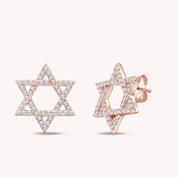 Jewish Faith Star Of David Moissanite Stud Earrings Religious Jewelry