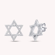 Jewish Faith Star Of David Moissanite Stud Earrings Religious Jewelry