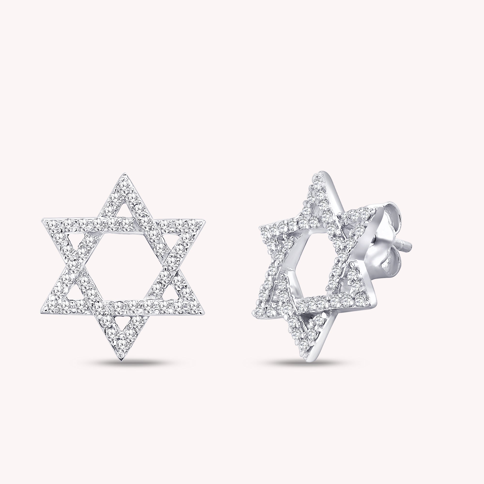 Jewish Faith Star Of David Moissanite Stud Earrings Religious Jewelry
