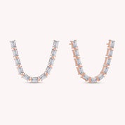 Baguette Shape Versatile Lab Created Moissanite Earrings Lobe or Helix Style