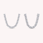 Baguette Shape Versatile Lab Created Moissanite Earrings Lobe or Helix Style
