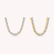 Baguette Shape Versatile Lab Created Moissanite Earrings Lobe or Helix Style