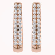Double Row Huggie Lab Grown Diamond Hoop Earrings