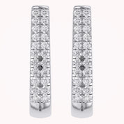 Double Row Huggie Lab Grown Diamond Hoop Earrings