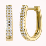 Double Row Huggie Lab Grown Diamond Hoop Earrings