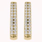 Double Row Huggie Lab Grown Diamond Hoop Earrings