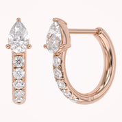Pear Cut Lab Grown Diamond Hoop Earrings