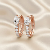 Pear Cut Lab Grown Diamond Hoop Earrings