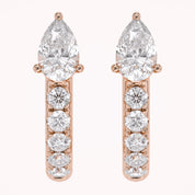 Pear Cut Lab Grown Diamond Hoop Earrings