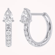 Pear Cut Lab Grown Diamond Hoop Earrings