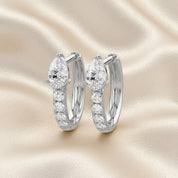 Pear Cut Lab Grown Diamond Hoop Earrings