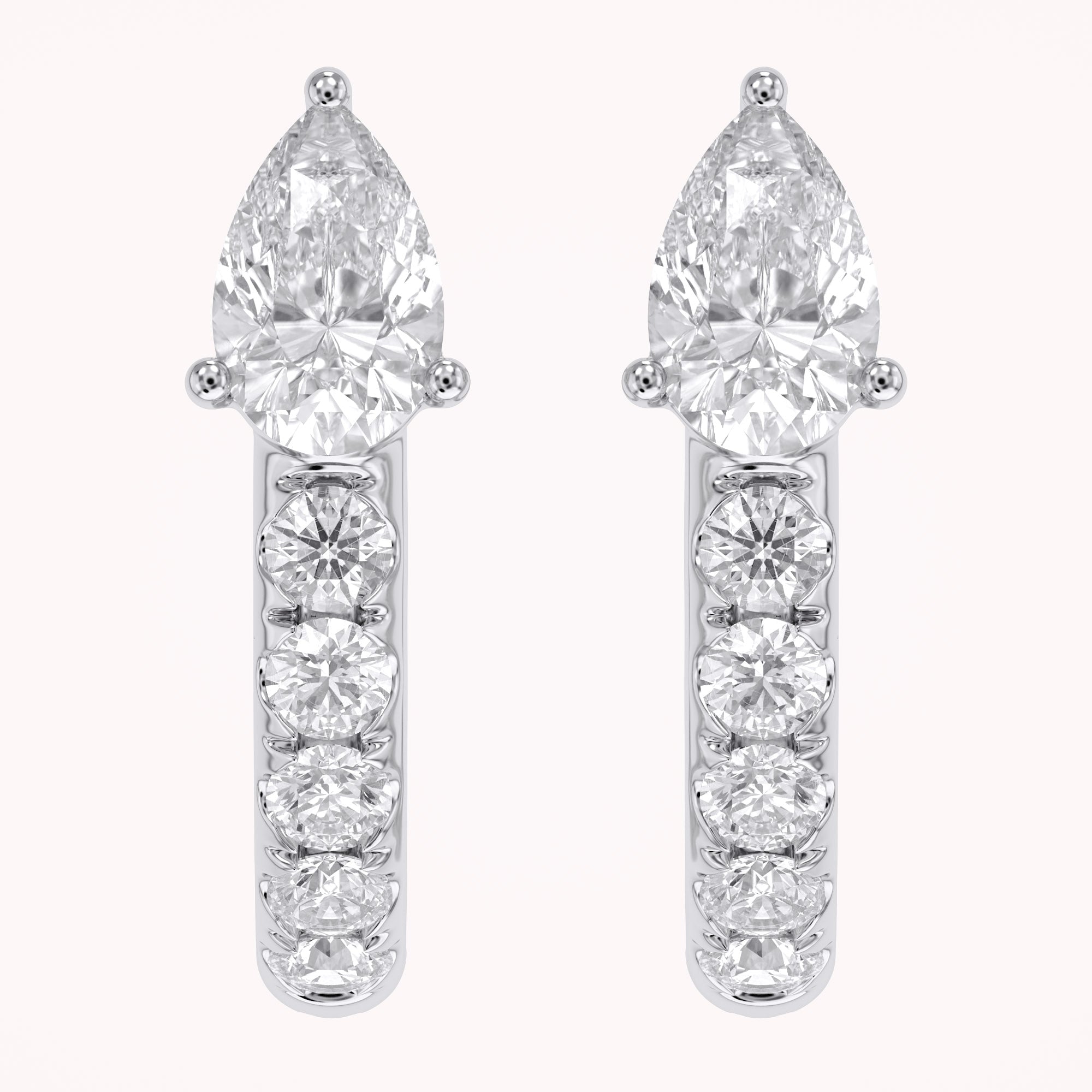 Pear Cut Lab Grown Diamond Hoop Earrings