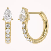 Pear Cut Lab Grown Diamond Hoop Earrings