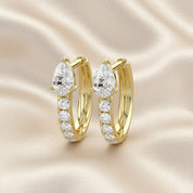 Pear Cut Lab Grown Diamond Hoop Earrings
