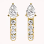 Pear Cut Lab Grown Diamond Hoop Earrings