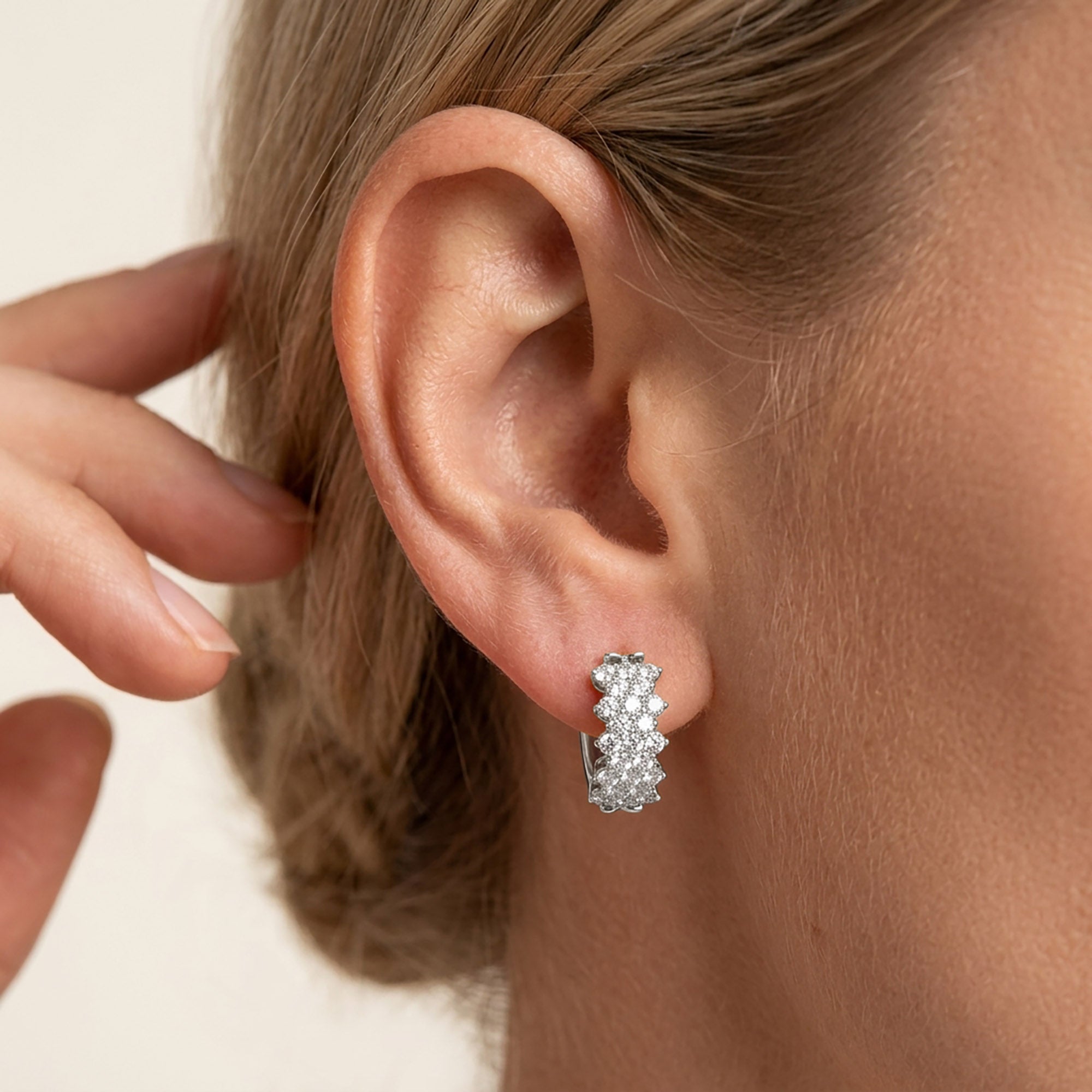 Huggie Hoop Lab Grown Diamond Earrings