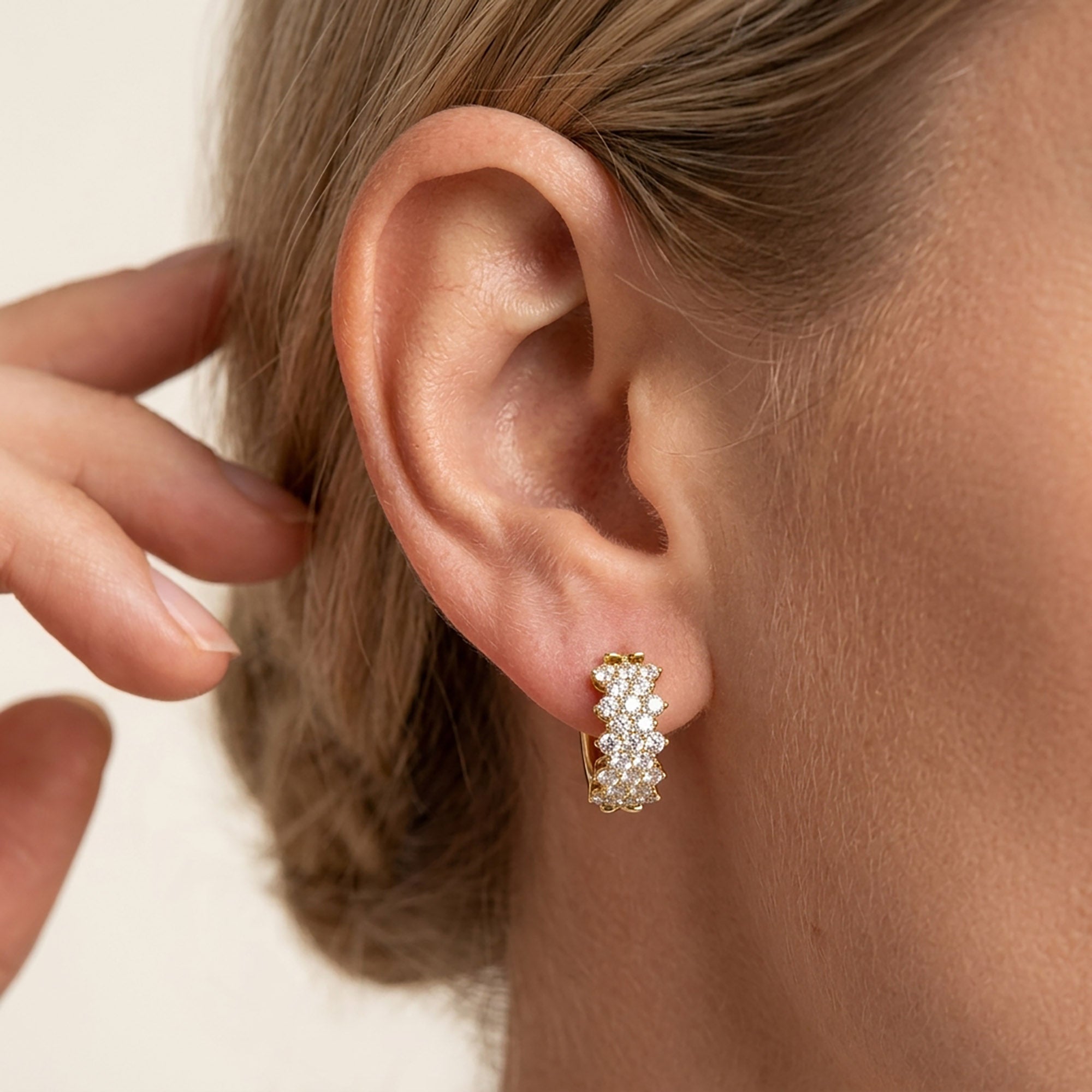 Huggie Hoop Lab Grown Diamond Earrings