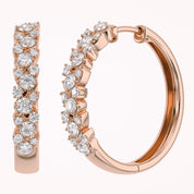 Round Cut Lab Grown Diamond Hoop Earrings