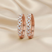 Round Cut Lab Grown Diamond Hoop Earrings