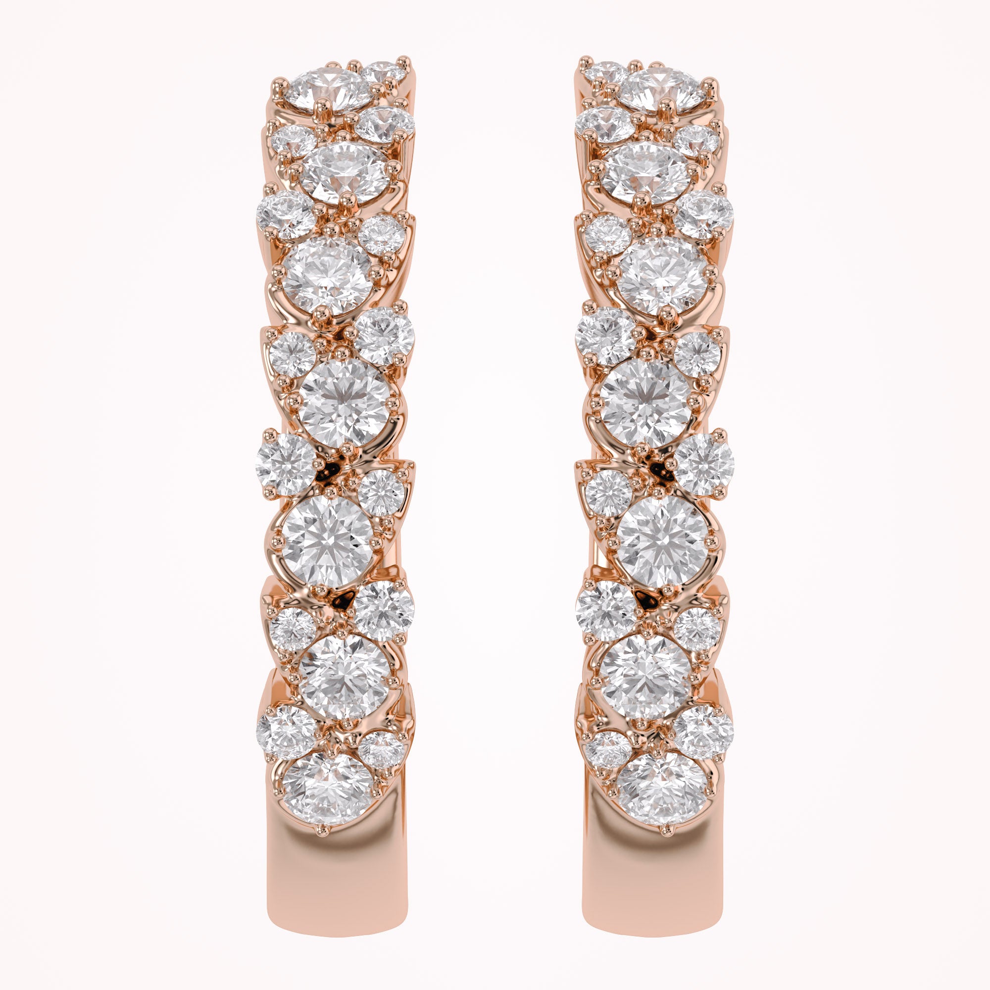 Round Cut Lab Grown Diamond Hoop Earrings