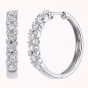 Round Cut Lab Grown Diamond Hoop Earrings