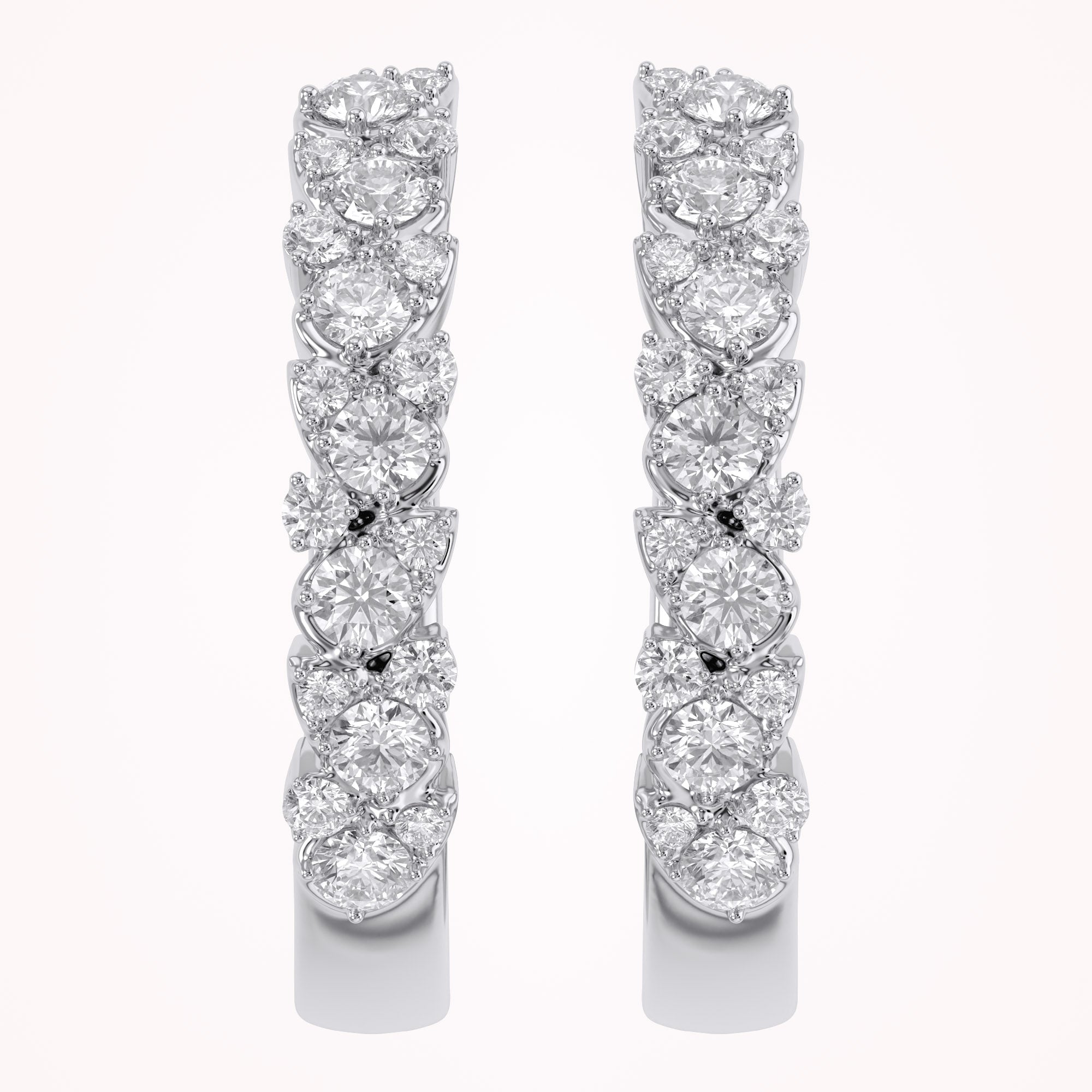 Round Cut Lab Grown Diamond Hoop Earrings