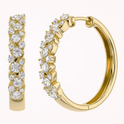 Round Cut Lab Grown Diamond Hoop Earrings