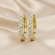 Round Cut Lab Grown Diamond Hoop Earrings
