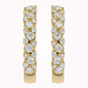 Round Cut Lab Grown Diamond Hoop Earrings