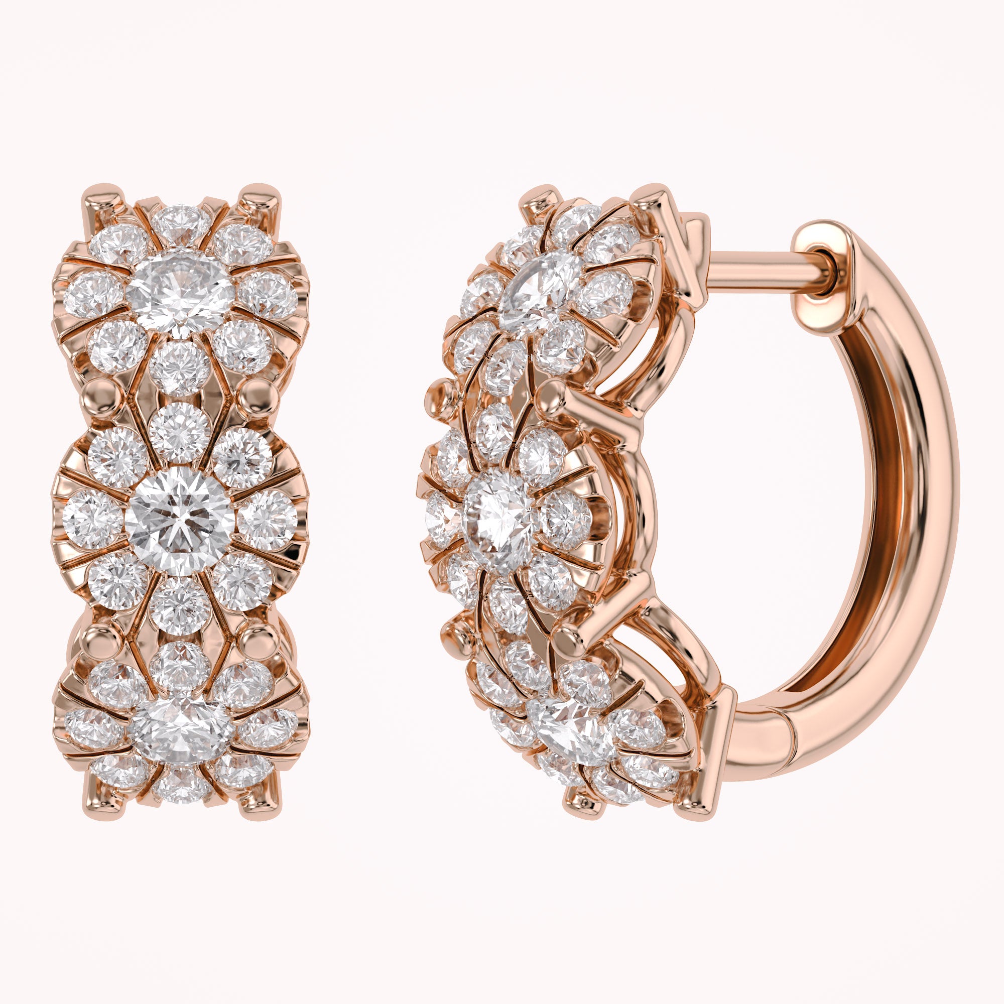 10MM Halo Lab Grown Diamond Hoop Earrings