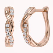 Twisted Lab Grown Diamond Hoop Earrings
