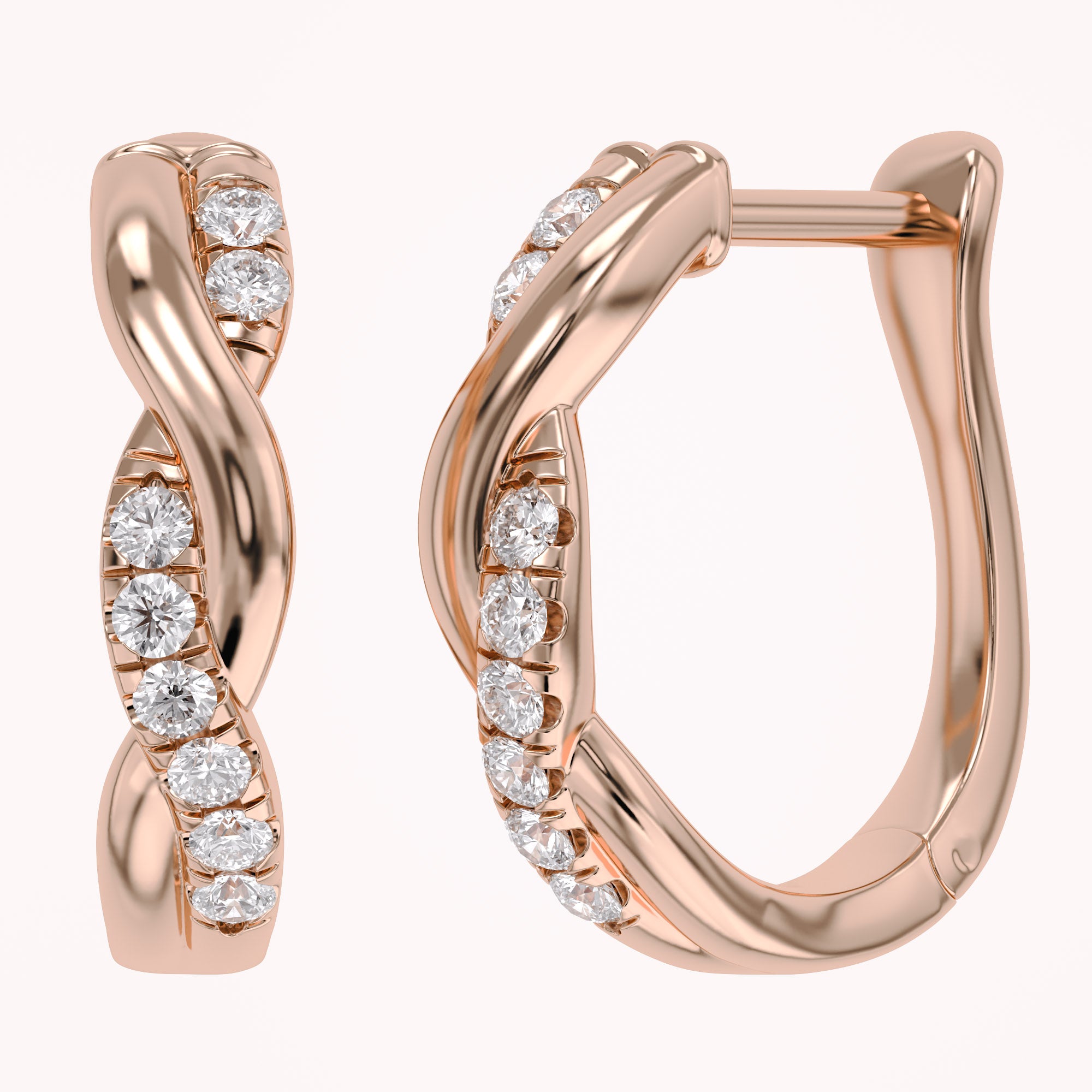 Twisted Lab Grown Diamond Hoop Earrings