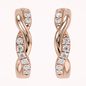 Twisted Lab Grown Diamond Hoop Earrings