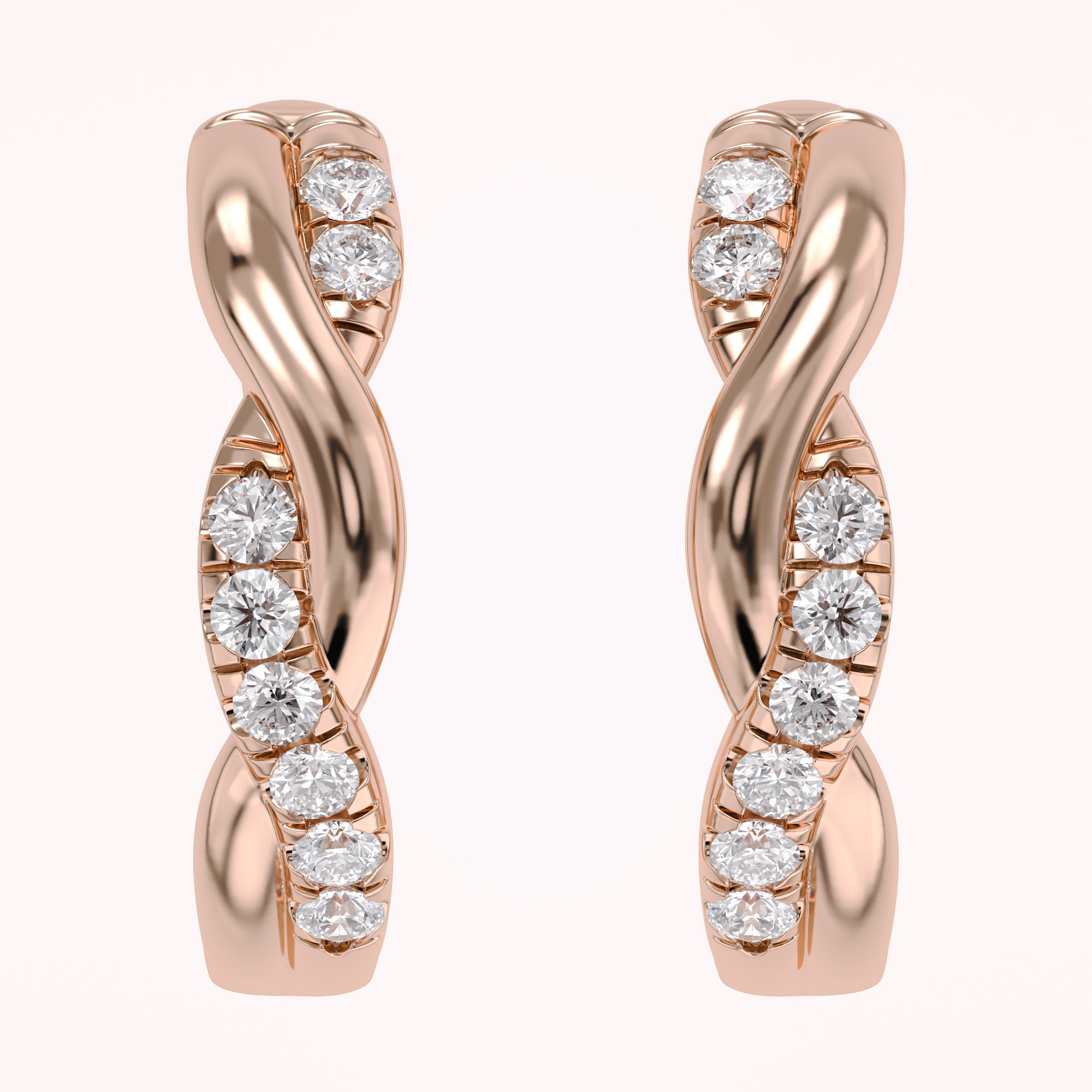 Twisted Lab Grown Diamond Hoop Earrings