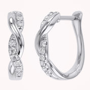 Twisted Lab Grown Diamond Hoop Earrings