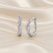 Twisted Lab Grown Diamond Hoop Earrings