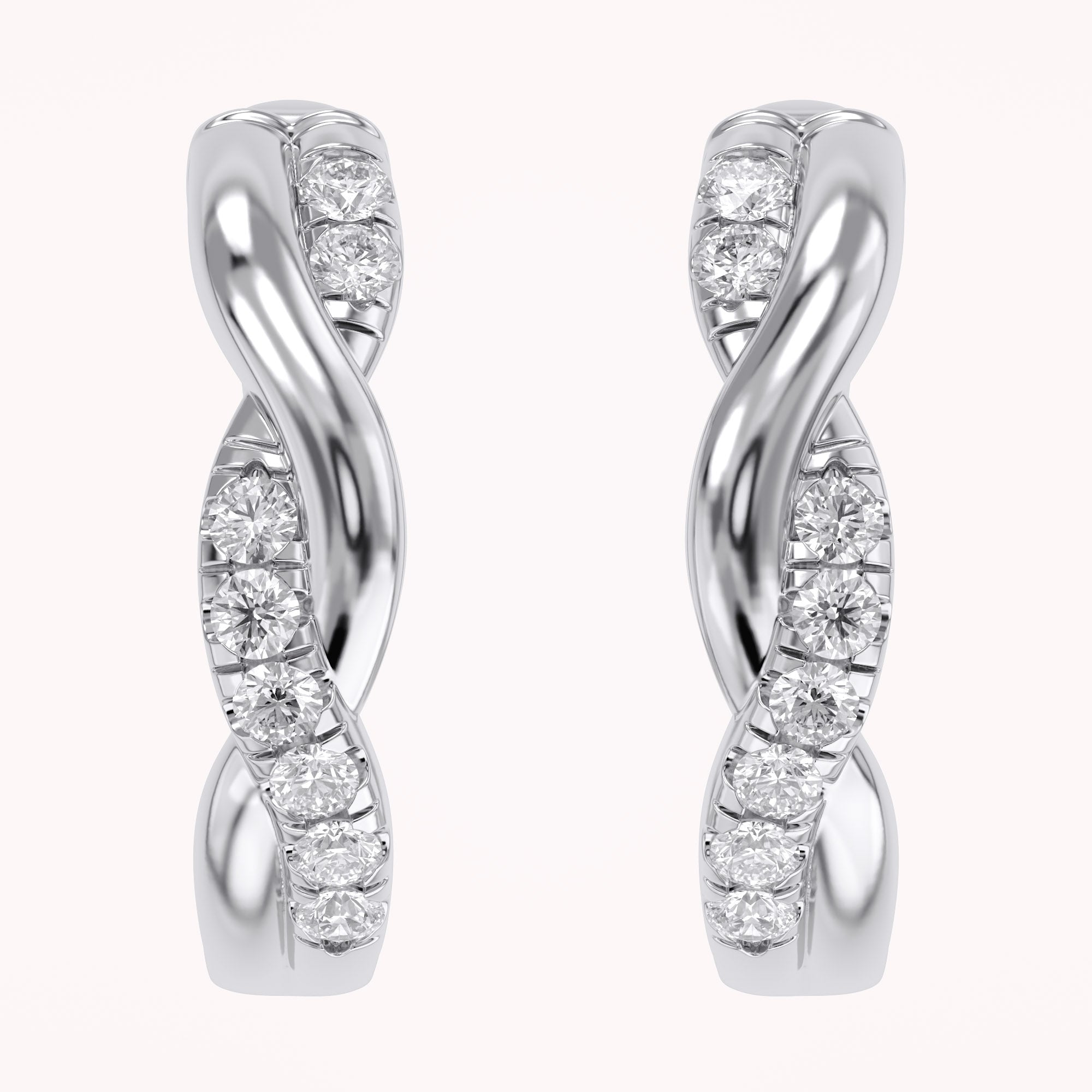 Twisted Lab Grown Diamond Hoop Earrings