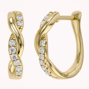 Twisted Lab Grown Diamond Hoop Earrings