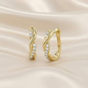 Twisted Lab Grown Diamond Hoop Earrings