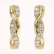 Twisted Lab Grown Diamond Hoop Earrings