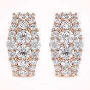 Triple Row Lab Grown Diamond Hoop Earrings