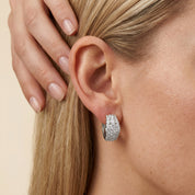 Triple Row Lab Grown Diamond Hoop Earrings